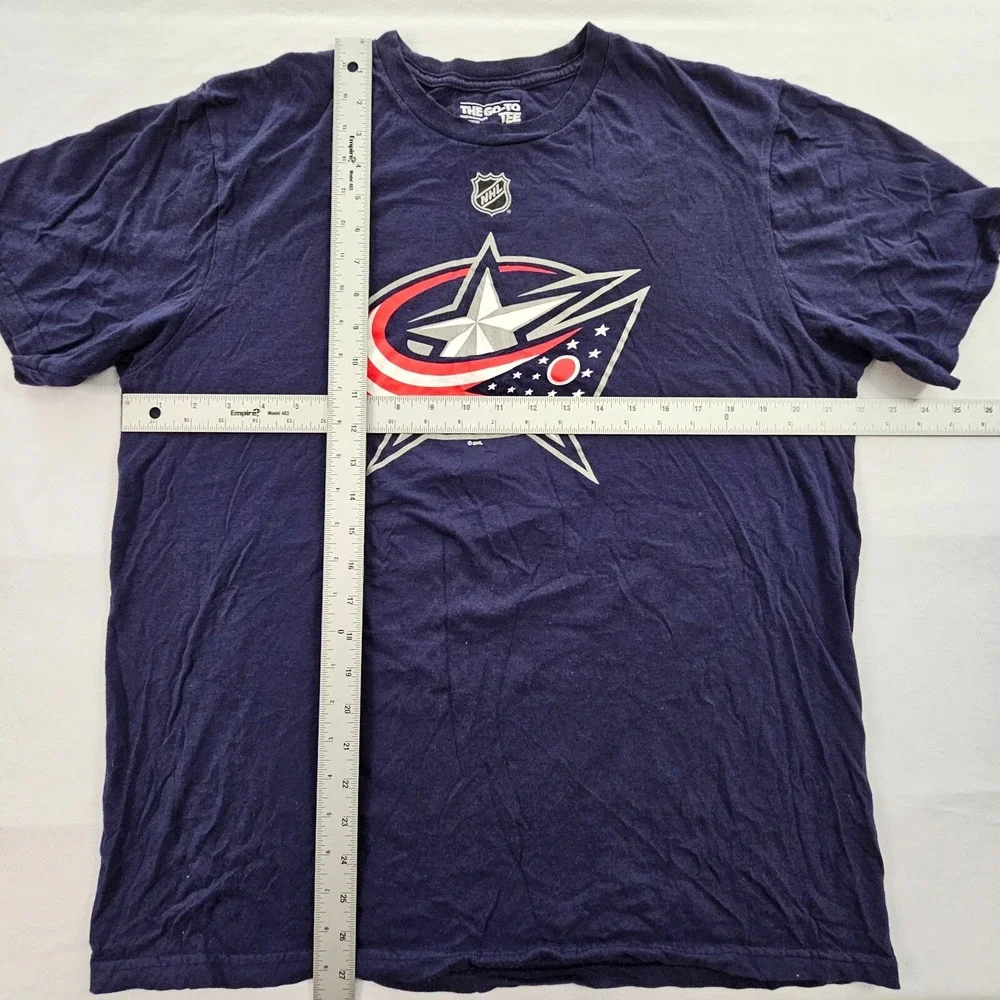 Columbus Blue Jackets Johnson #7 adidas Blue Short Sleeve Cotton T-Shirt Men's L